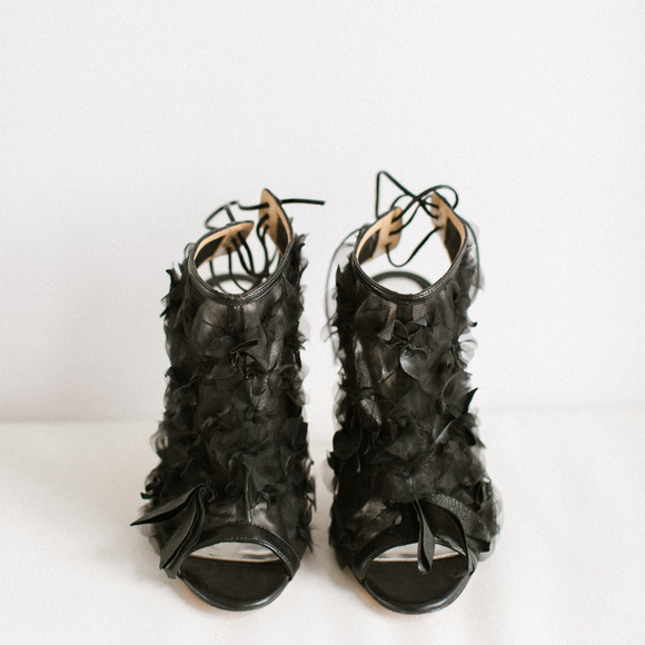 Badgley Mischka Desire Open-Toe Bootie 7 Black - Picture 4 of 14